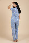 Zivame Farm Lore Knit Cotton Pyjama Set - Chambray Blue — thumbnail 3